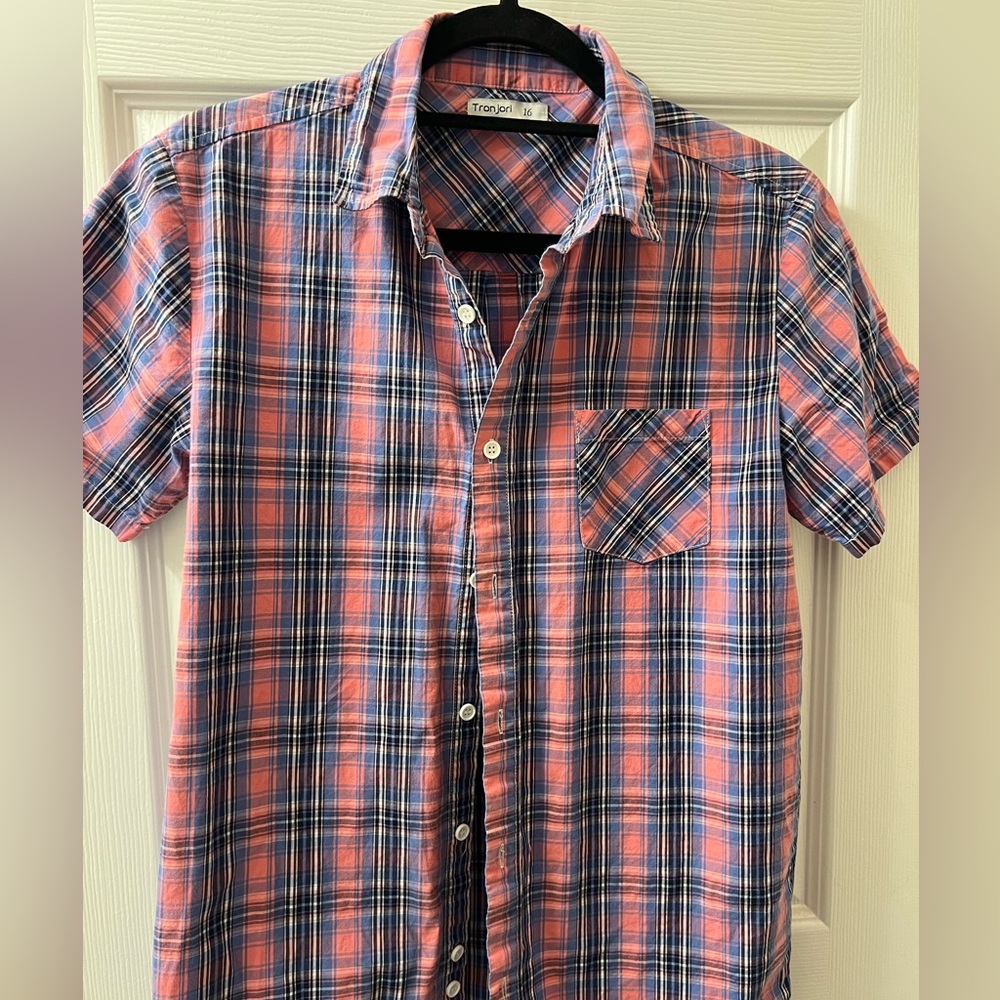 Tronjori Plaid Shirt boys 16